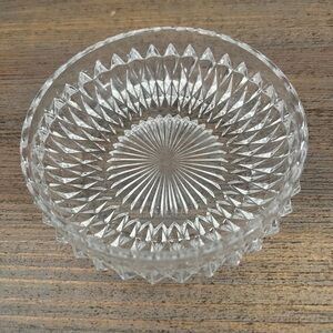 Old Vintage Clear Glass Tid/Bit Candy/ Nut Dish, w/Diamond Points Star Bottom